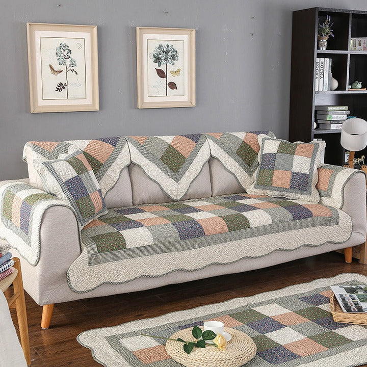 Cotton Quilted Sofa Cover – Washable Non-Slip Protective Cover