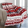 Blanket with Snowflakes & Red Accents - Couch cover