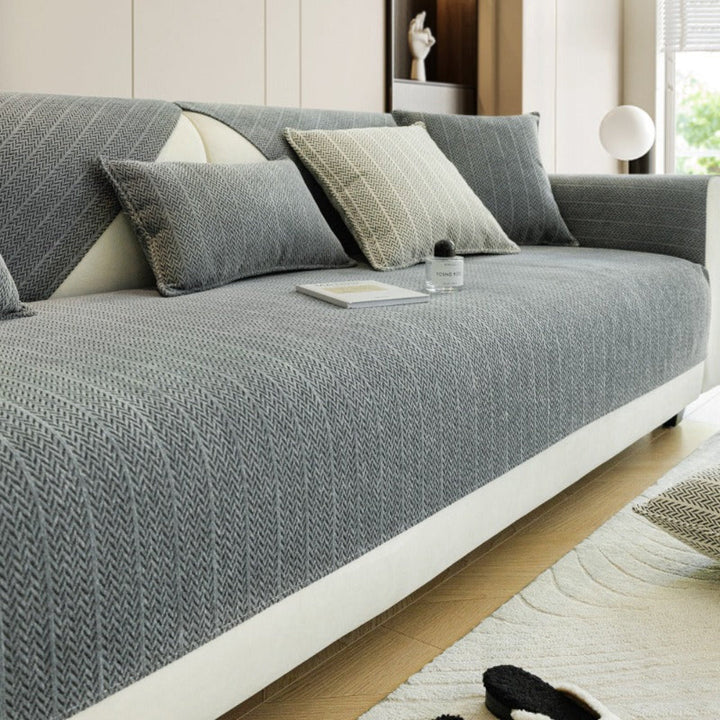 Solid Colour Chenille Anti-Scratch Sofa Cover