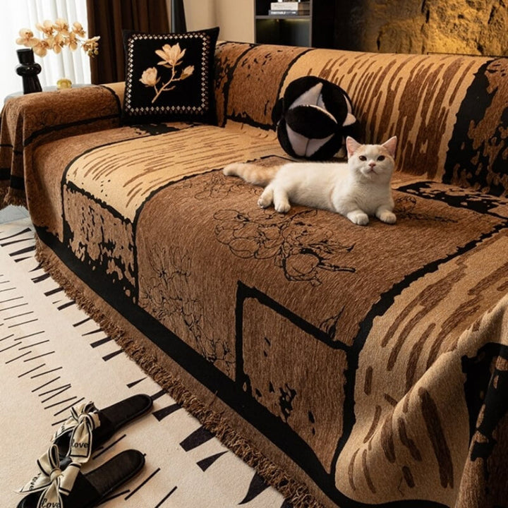 Vintage Chenille Anti-Scratch Sofa Protector Throw