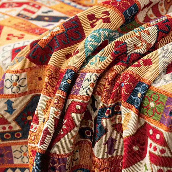 Moroccan Jacquard Throw Blanket Sofa and Bed Cover