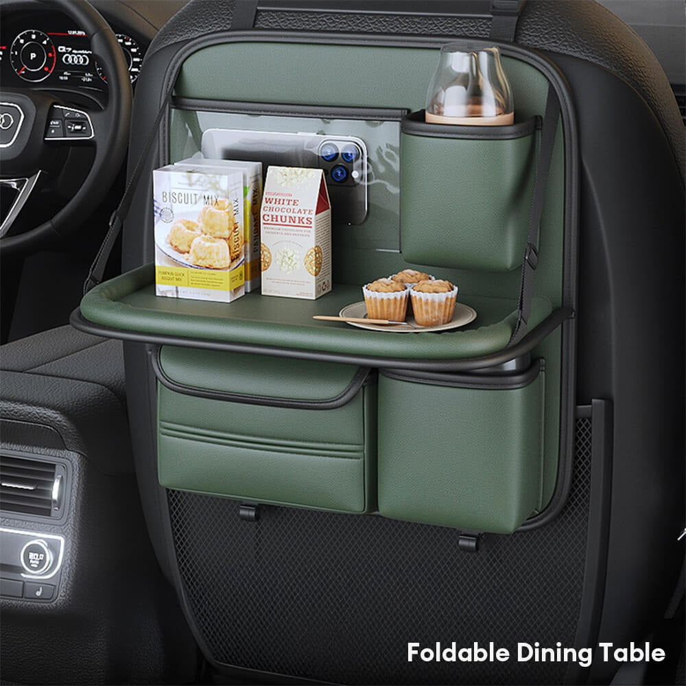 Car Back-Seat Foldable Organizer with Tray Table
