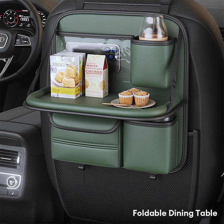 Car Back-Seat Foldable Organizer with Tray Table