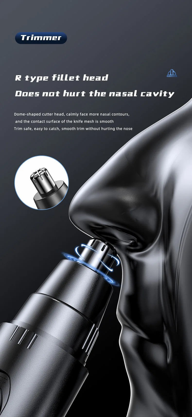Professional Pain-Free Nose and Ear Hair Trimmer for Men and Women – Rechargeable