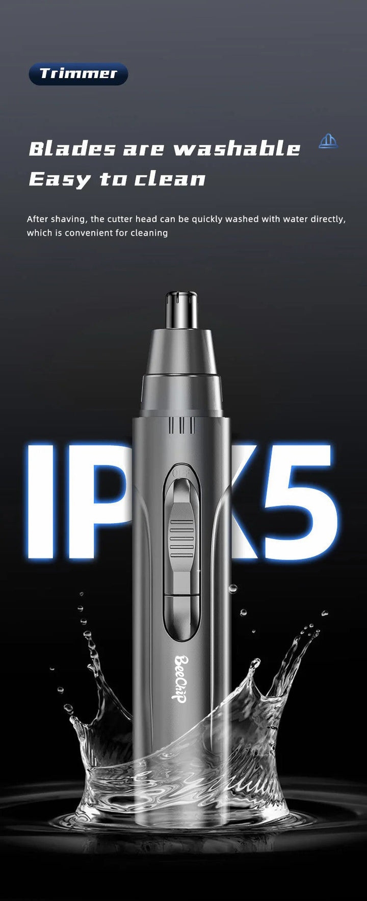 Professional Pain-Free Nose and Ear Hair Trimmer for Men and Women – Rechargeable