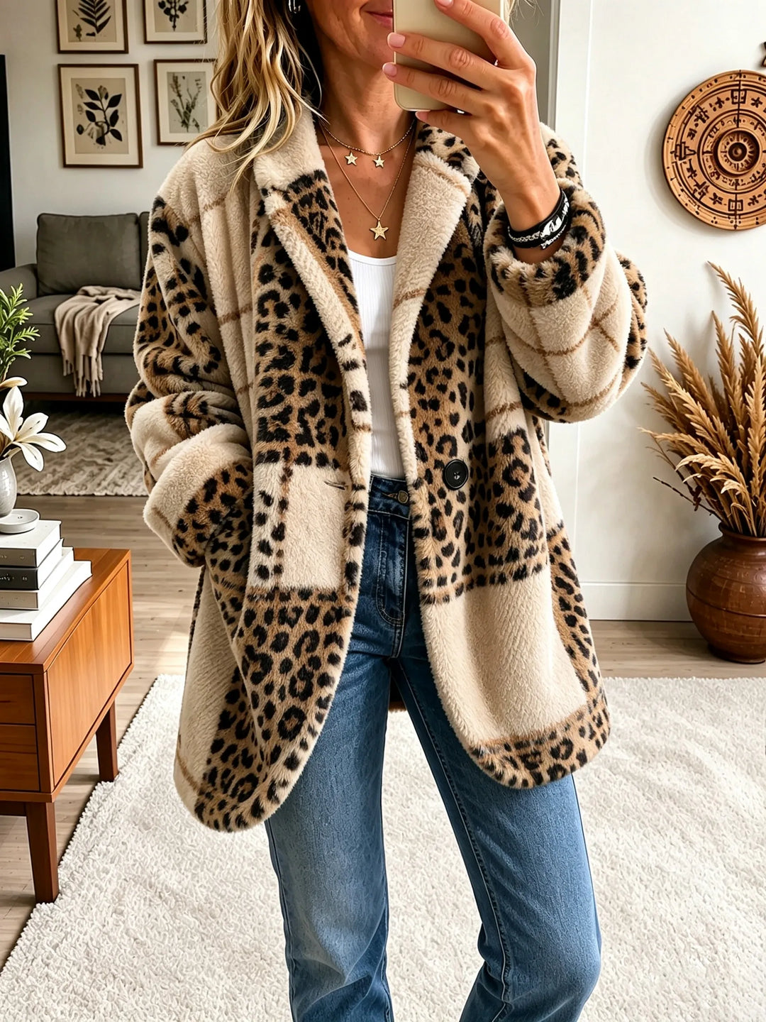 Cozy Multicolored Checked Coat