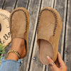 Leather Slip-On Orthopedic Sandals with Suede-Like Soft Upper and Flat Sole