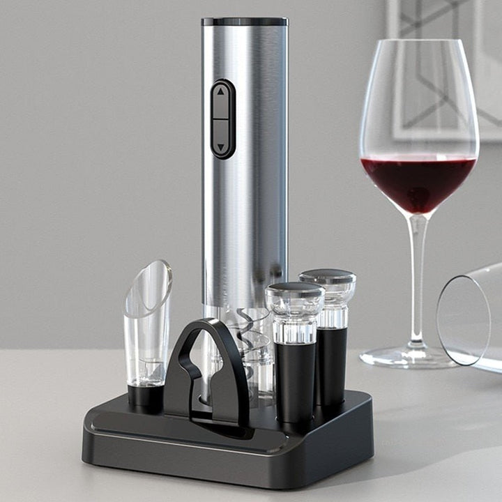Electric Wine Opener Rechargeable Set Vacuum Stoppers Metal Foil Cutter Automatic Bottle