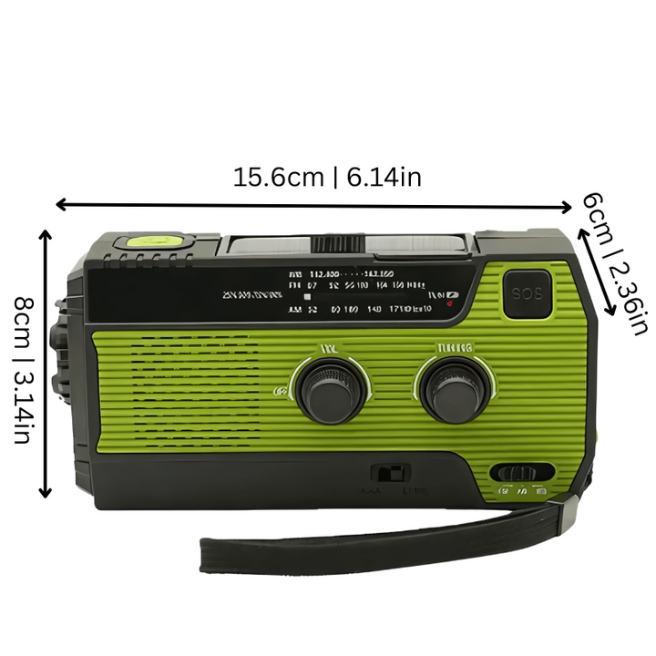 Emergency Radio with Solar Panel Hand Crank LED Flashlight and Power Bank