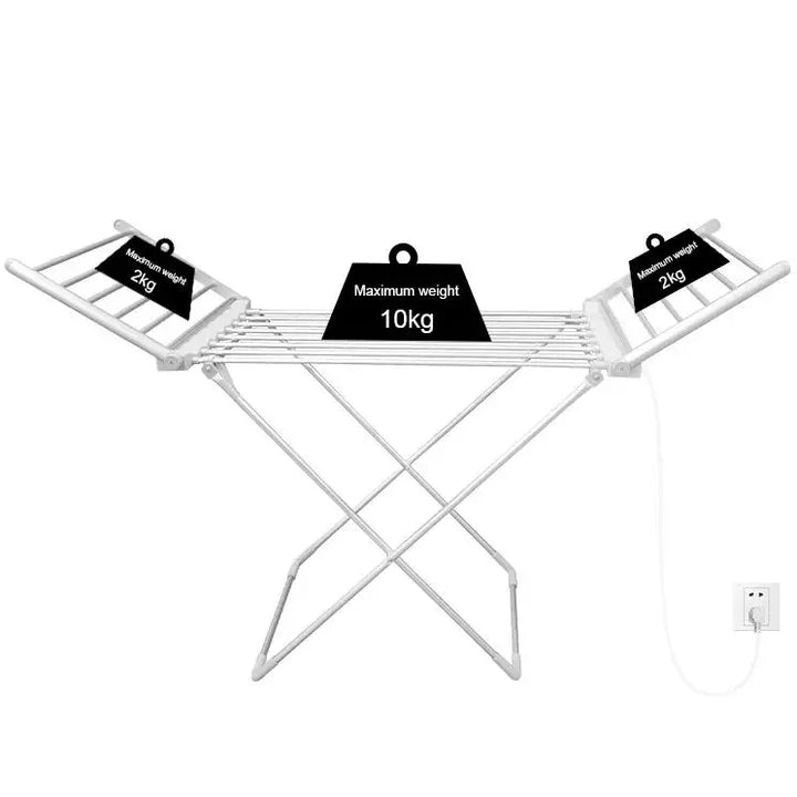 Foldable Electric Clothes Drying Rack with Heated Bars Energy Efficient Indoor Airer