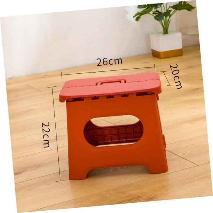 Folding Step Stool with Built-In Handle Lightweight Portable Plastic Design