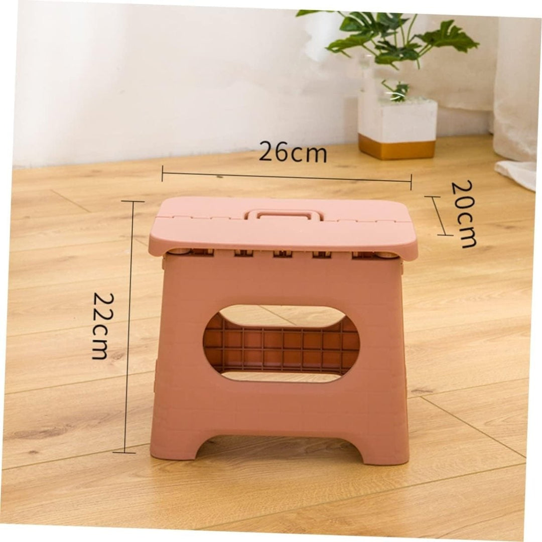 Folding Step Stool with Built-In Handle Lightweight Portable Plastic Design