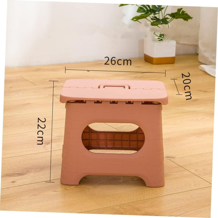 Folding Step Stool with Built-In Handle Lightweight Portable Plastic Design