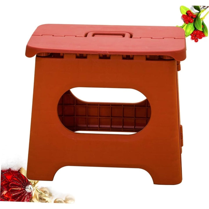 Folding Step Stool with Built-In Handle Lightweight Portable Plastic Design