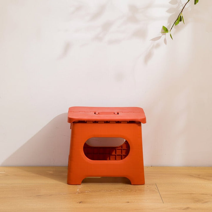 Folding Step Stool with Built-In Handle Lightweight Portable Plastic Design