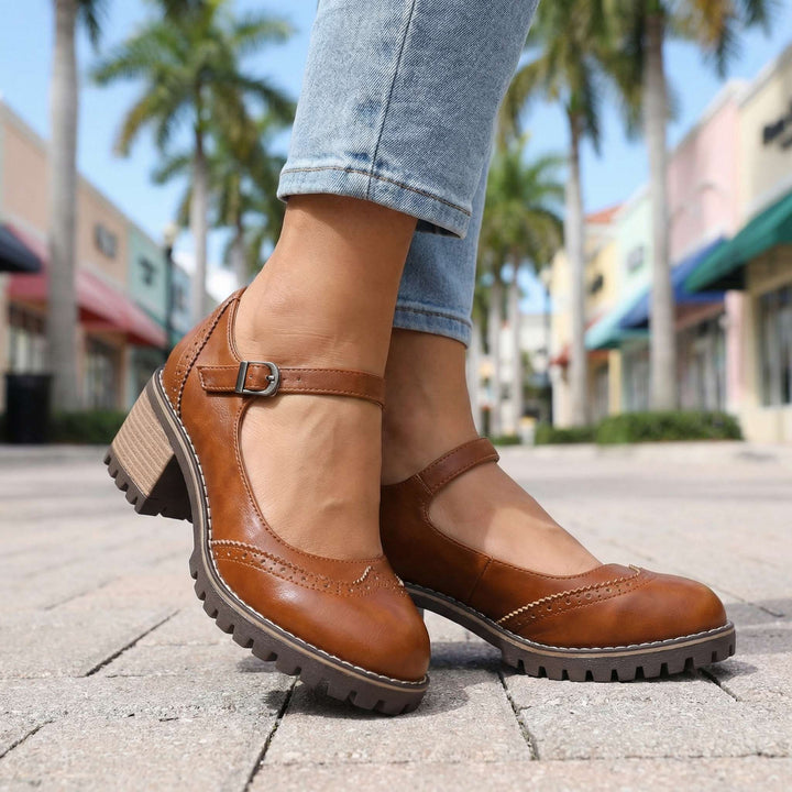 Vintage women's Mary Jane shoes with adjustable strap