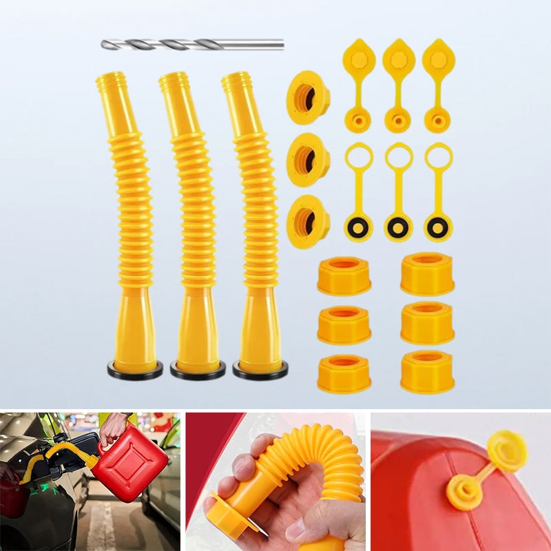 Gas Can Spout and Nozzle Replacement Kit with Flexible Design and Leak-Proof Gaskets