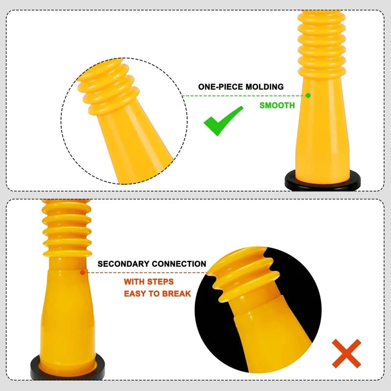 Gas Can Spout and Nozzle Replacement Kit with Flexible Design and Leak-Proof Gaskets