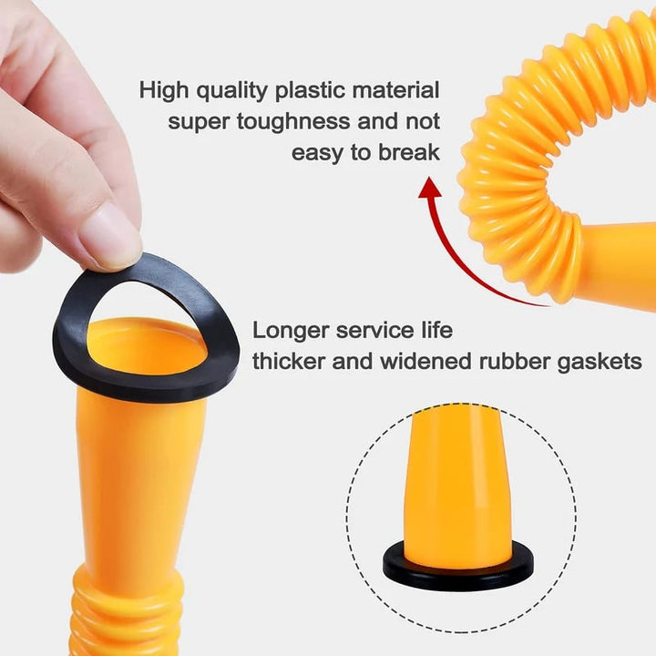 Gas Can Spout and Nozzle Replacement Kit with Flexible Design and Leak-Proof Gaskets