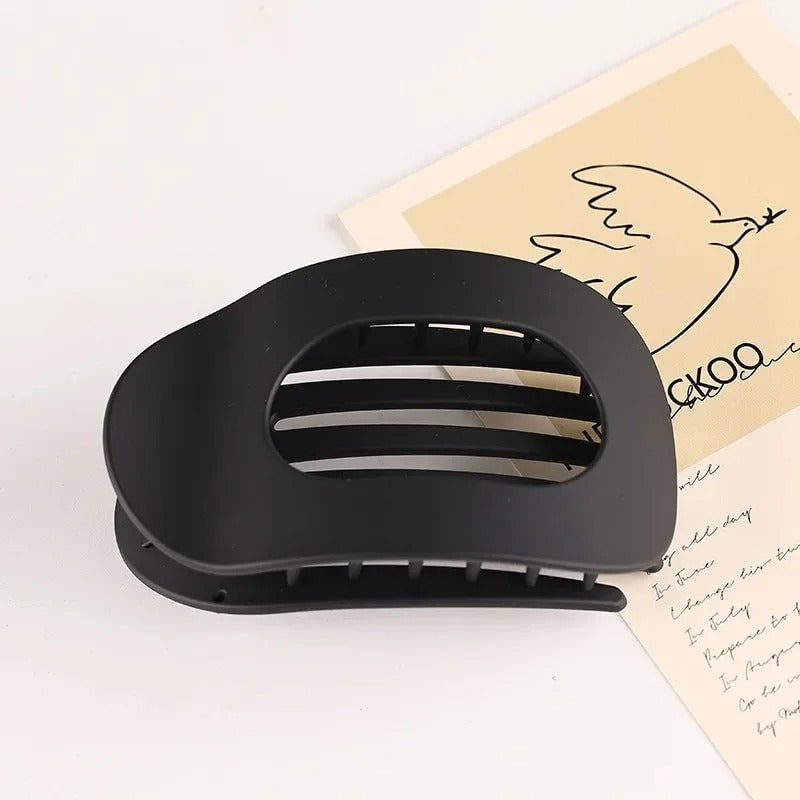 Hair Claw Clip with Flat Back and Oval Cutout for Buns and Half-Up Styling