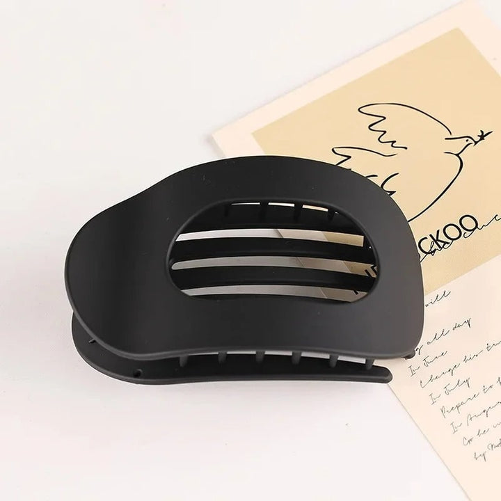 Hair Claw Clip with Flat Back and Oval Cutout for Buns and Half-Up Styling