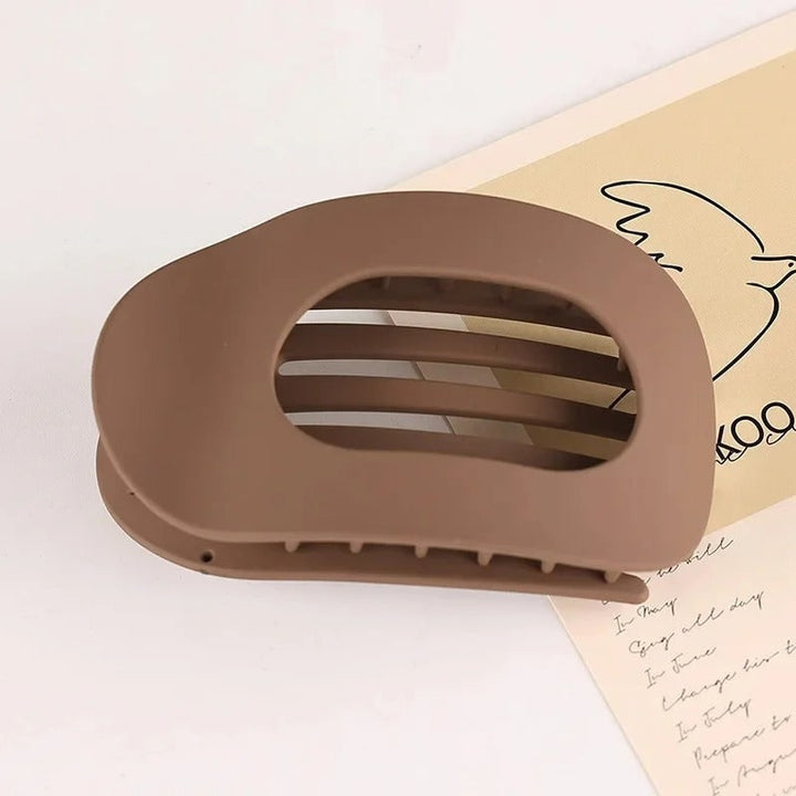 Hair Claw Clip with Flat Back and Oval Cutout for Buns and Half-Up Styling