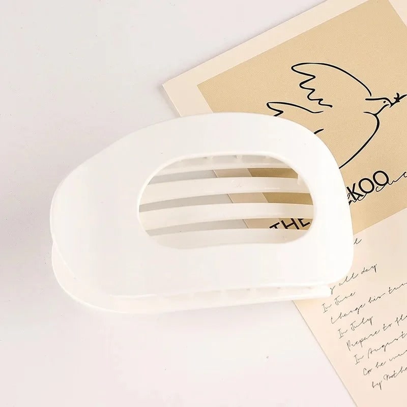 Hair Claw Clip with Flat Back and Oval Cutout for Buns and Half-Up Styling