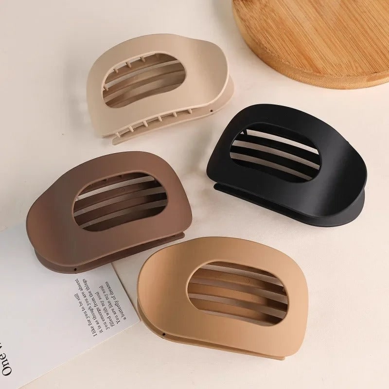 Hair Claw Clip with Flat Back and Oval Cutout for Buns and Half-Up Styling