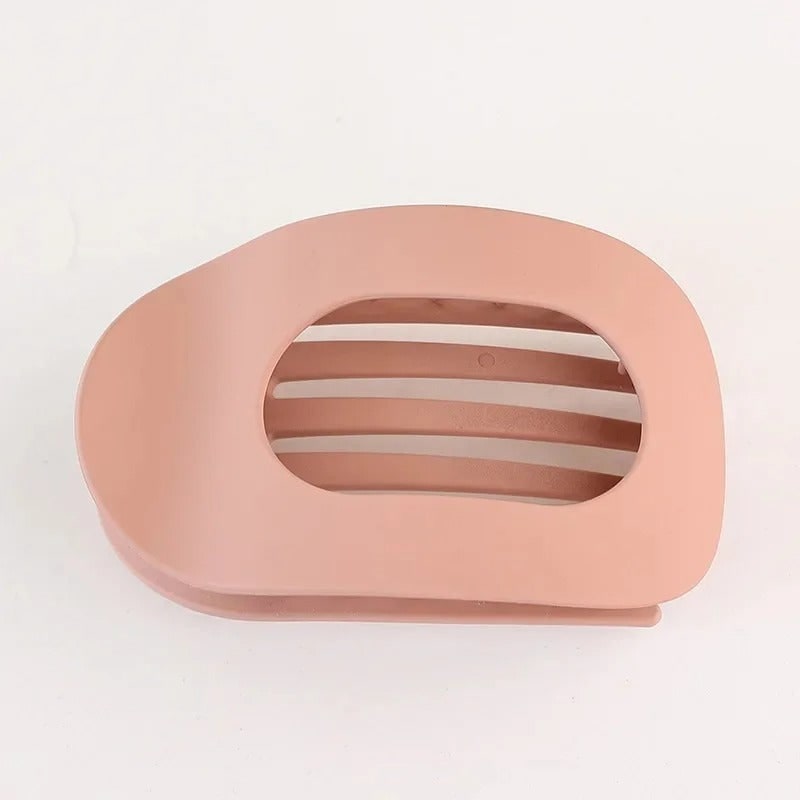 Hair Claw Clip with Flat Back and Oval Cutout for Buns and Half-Up Styling