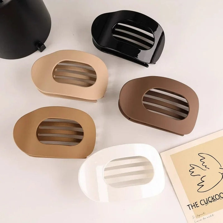 Hair Claw Clip with Flat Back and Oval Cutout for Buns and Half-Up Styling