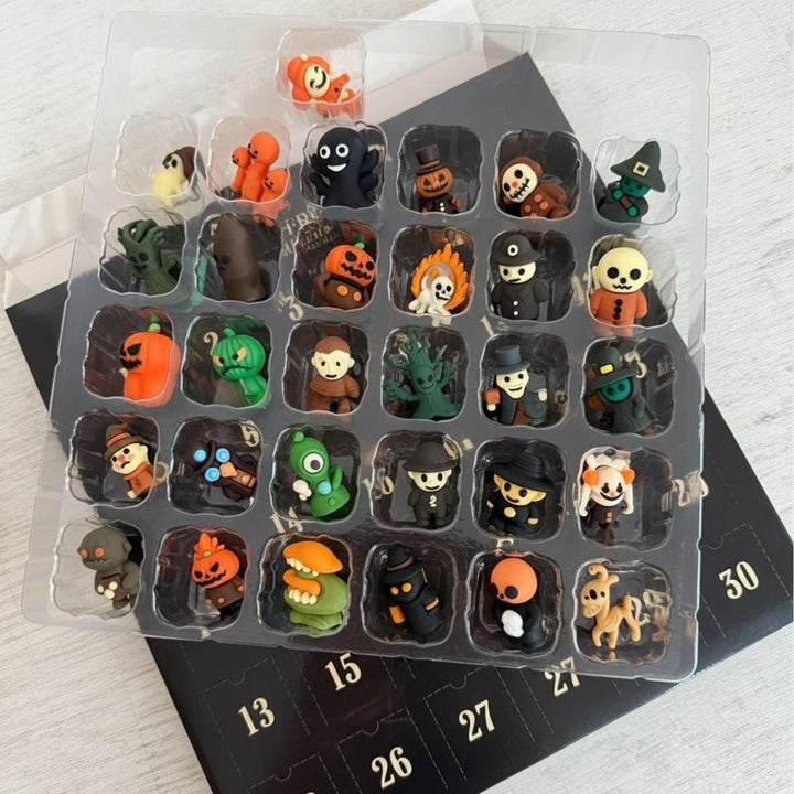 Halloween Advent Calendar Countdown with Toy Figurines for Family Decoration
