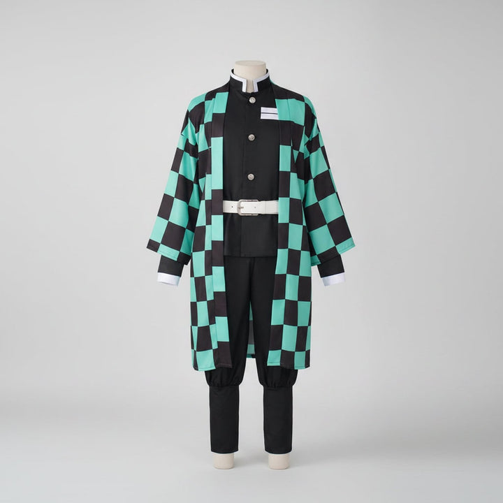 Halloween Anime Cosplay Costume and Outfits with Checkered Haori Coat and Character