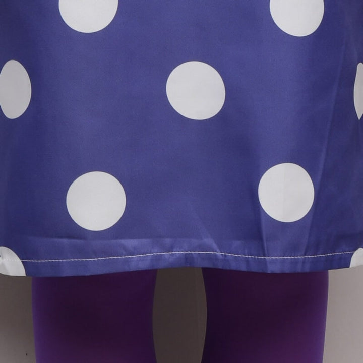 Halloween Cosplay Costume Character Dress with Polka Dot Pattern rounded Collar