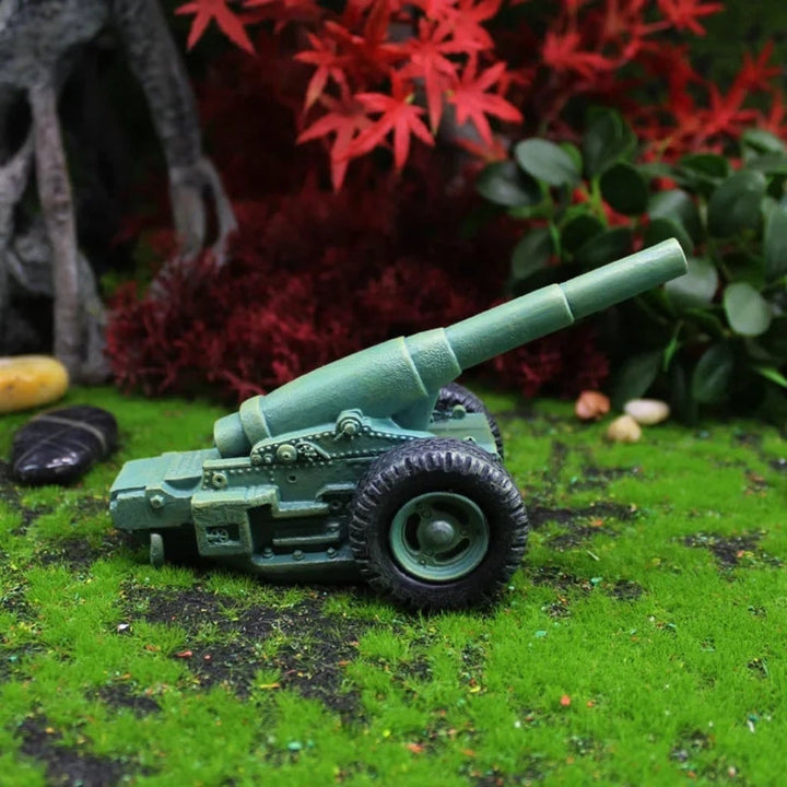 Halloween Funny Garden Gnome Figurine and Cannon Resin Miniature Set Solar