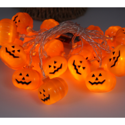 Halloween Outdoor String Lights LED Battery Operated with Pumpkin Ghost Bat Skull Eyeball Covers 10 Bulbs