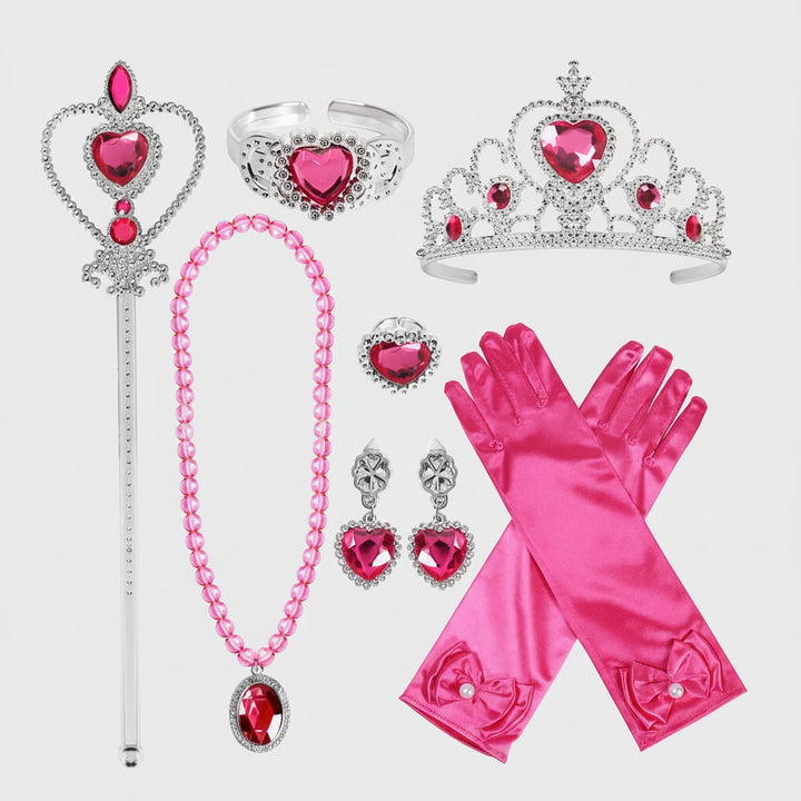 Halloween Princess Dress Up and Golden Storybook Princess Costume Accessories Set with Tiara and Gloves