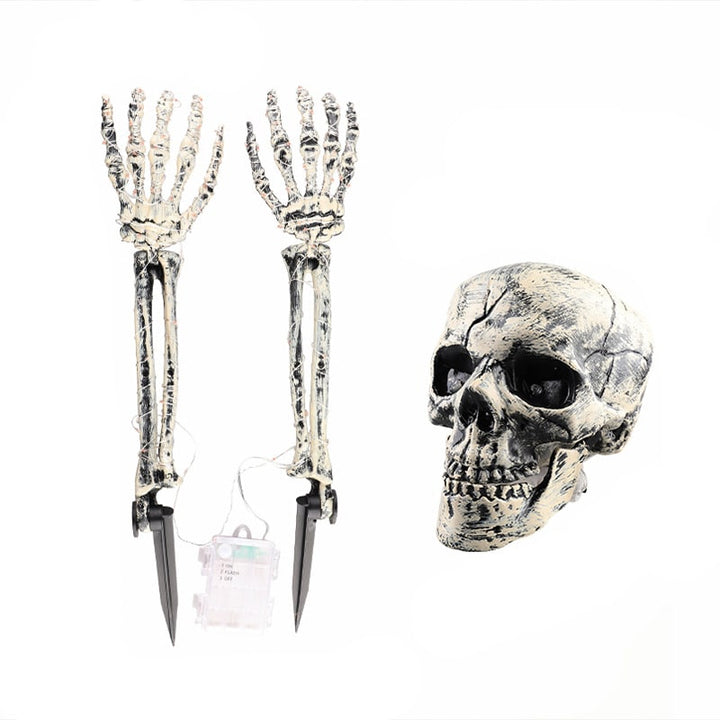 Halloween Yard Decorations Skeleton Sign with Stakes LED Light Up Outdoor Prop