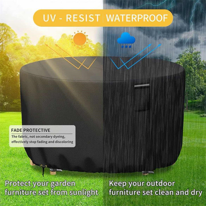 Sturdy Cover for Round Patio Furniture with Vent
