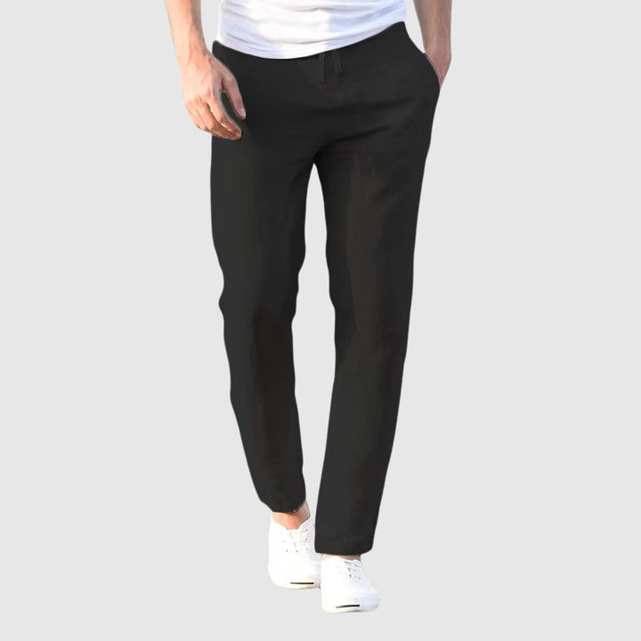 Men's Linen Pants with Drawstring Waistband