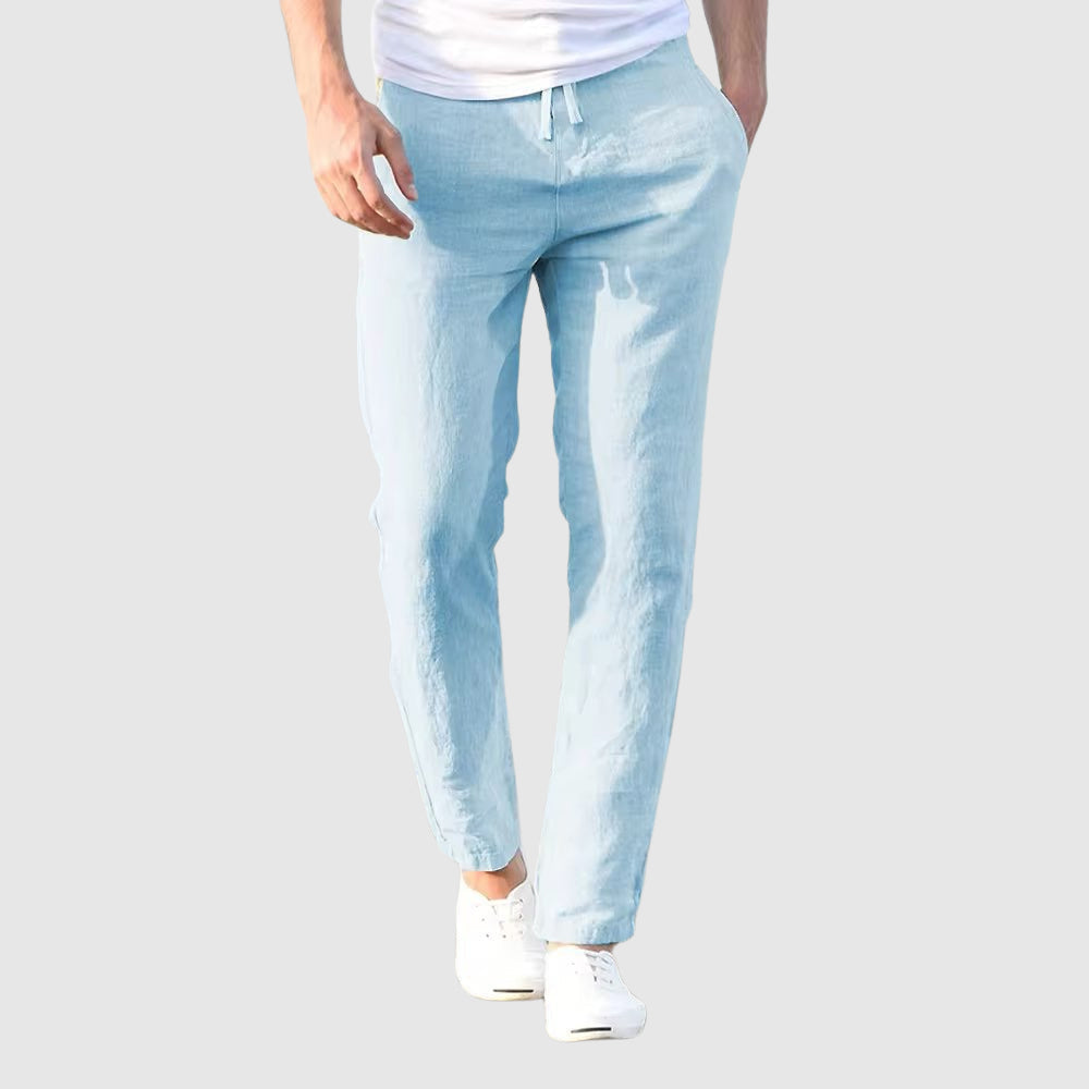 Men's Linen Pants with Drawstring Waistband