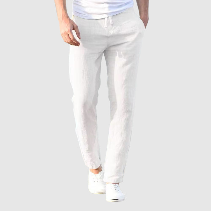 Men's Linen Pants with Drawstring Waistband