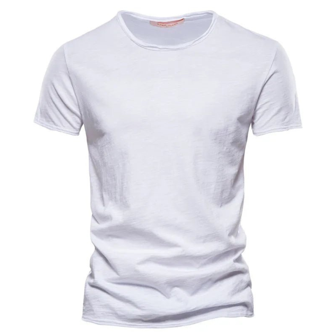 Men's Crew-Neck T-Shirt with Slub Yarn Texture