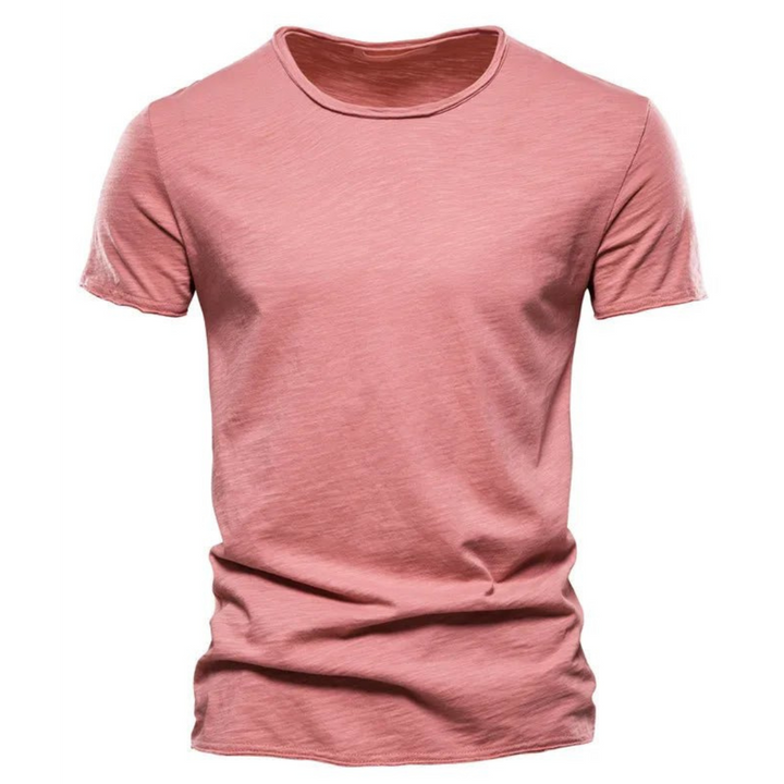 Men's Crew-Neck T-Shirt with Slub Yarn Texture