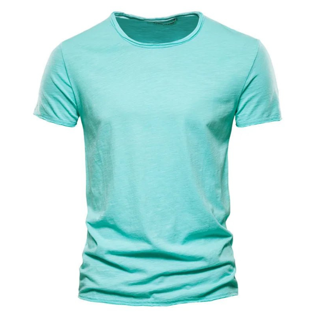 Men's Crew-Neck T-Shirt with Slub Yarn Texture