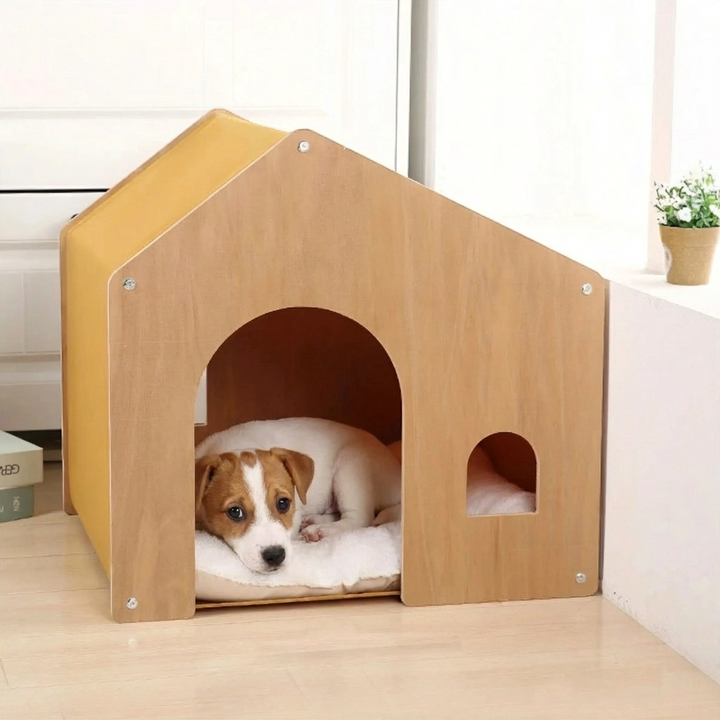 Modern Wooden Cat Bed & Cozy Retreat
