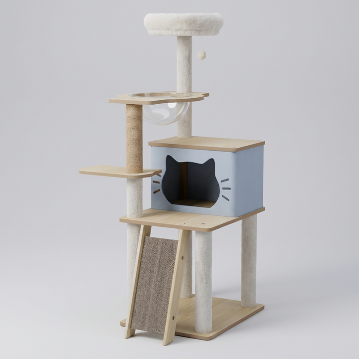 Wooden Multi-Level Cat Tree Tower