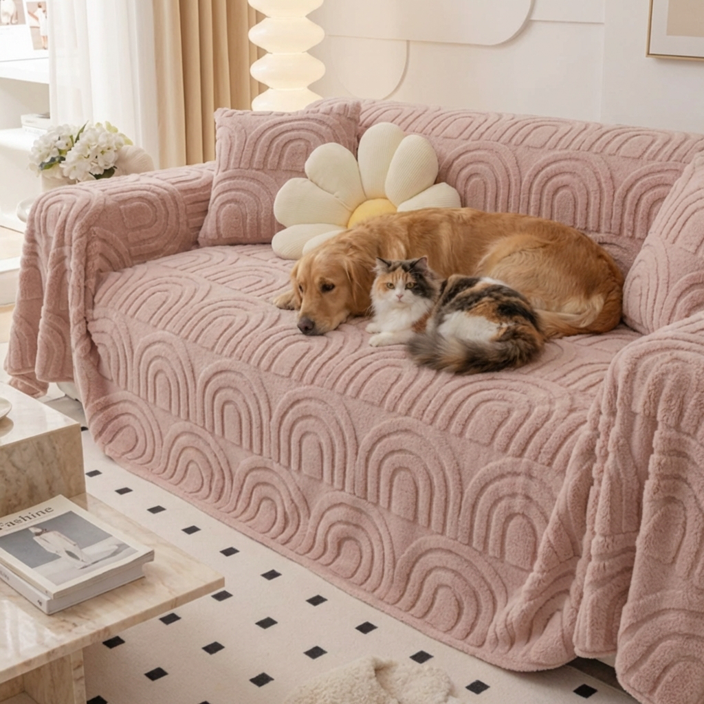Celestial Curves Plush Couch Cover