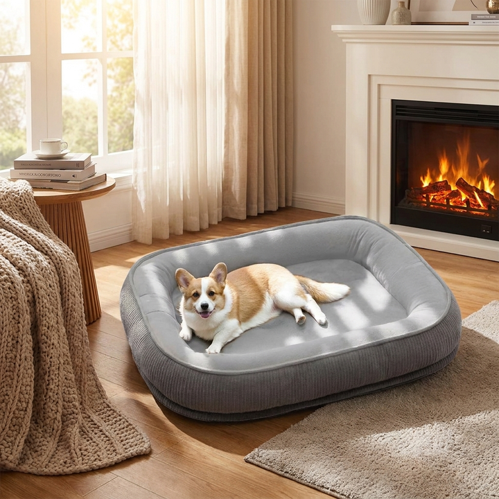 Durable Scratch-Resistant Suede Surface Dog Bed