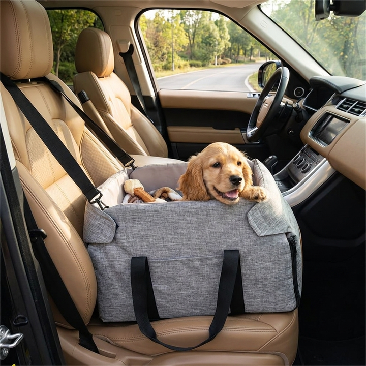 Non-Slip Detachable Contrast Colour Cat & Dog Car Seat Bed