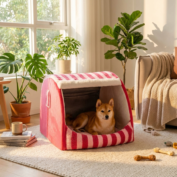Trendy Striped Orthopaedic Dog Bed